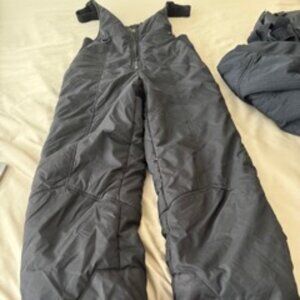 Black Kid's Snow Bib, Unisex L